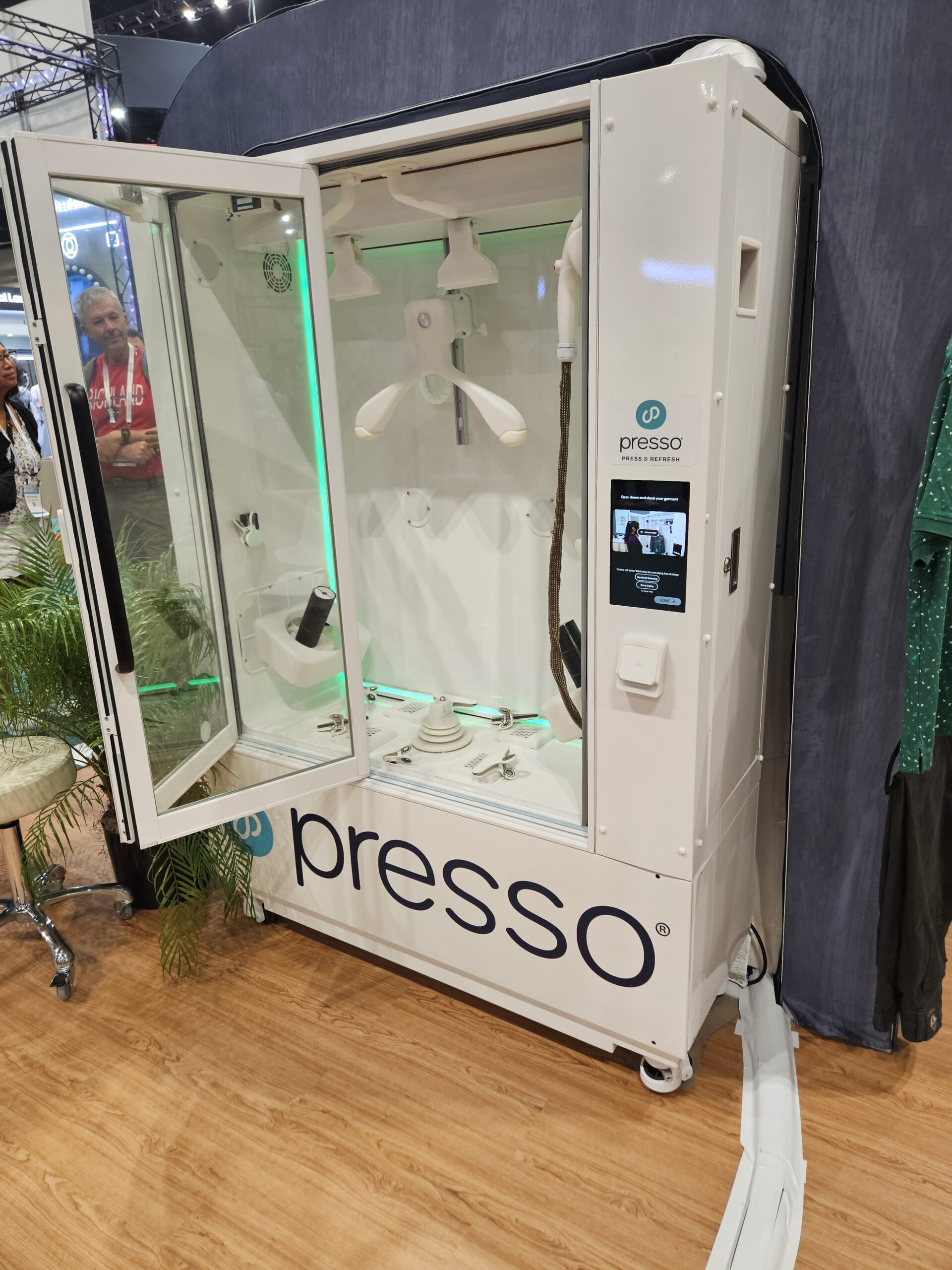 Presso garment-care machine used for on-premises dry cleaning at our Saddle Brook, NJ store