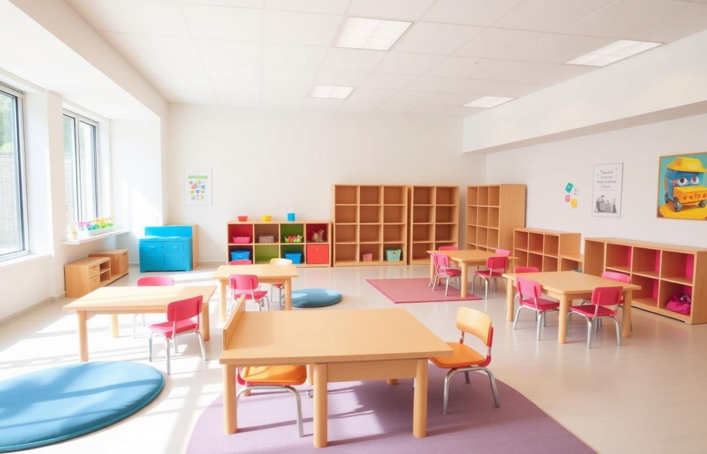 Clean folded linens for a daycare or preschool
