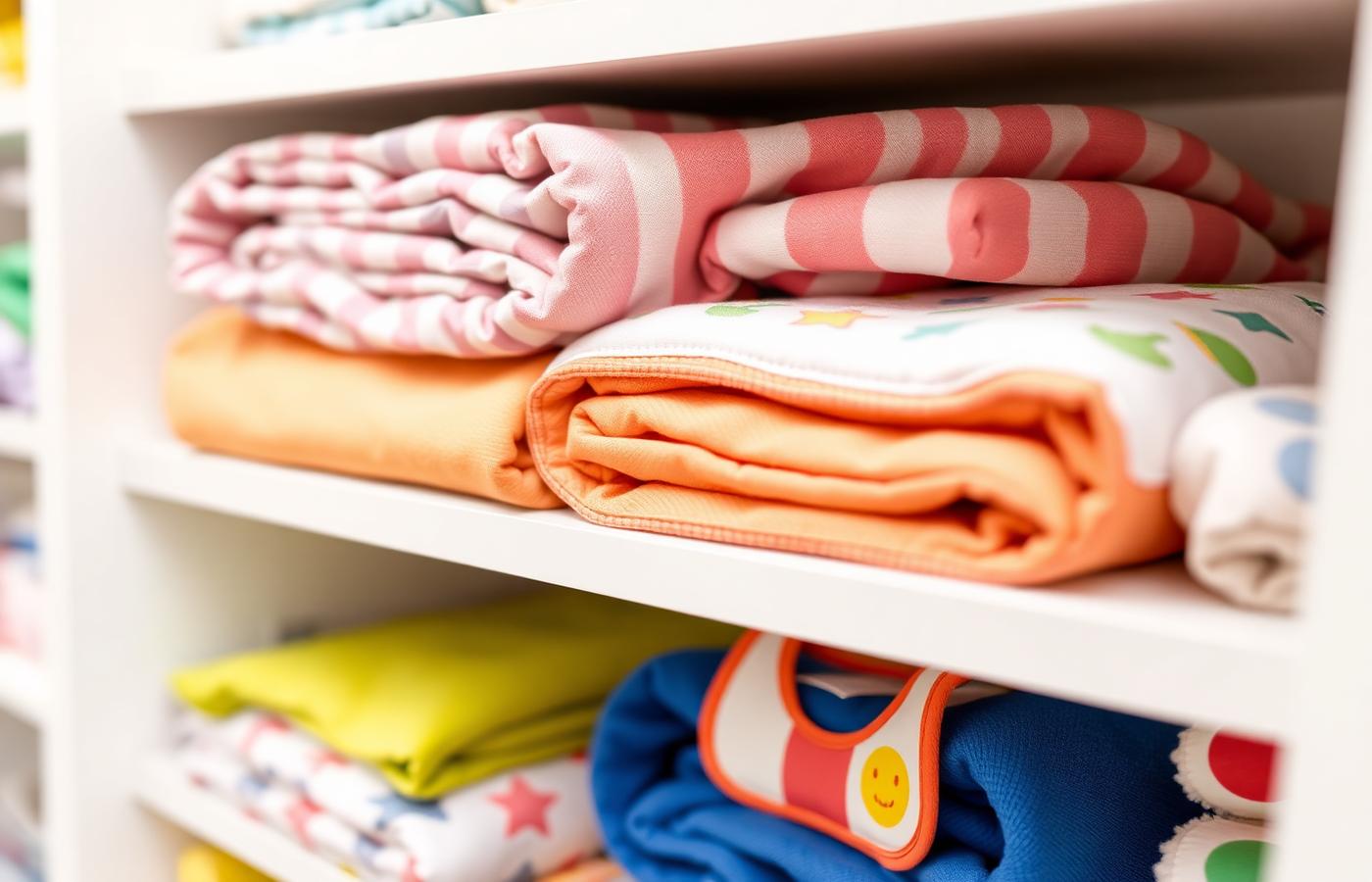 Folded nap mats and crib sheets for a daycare