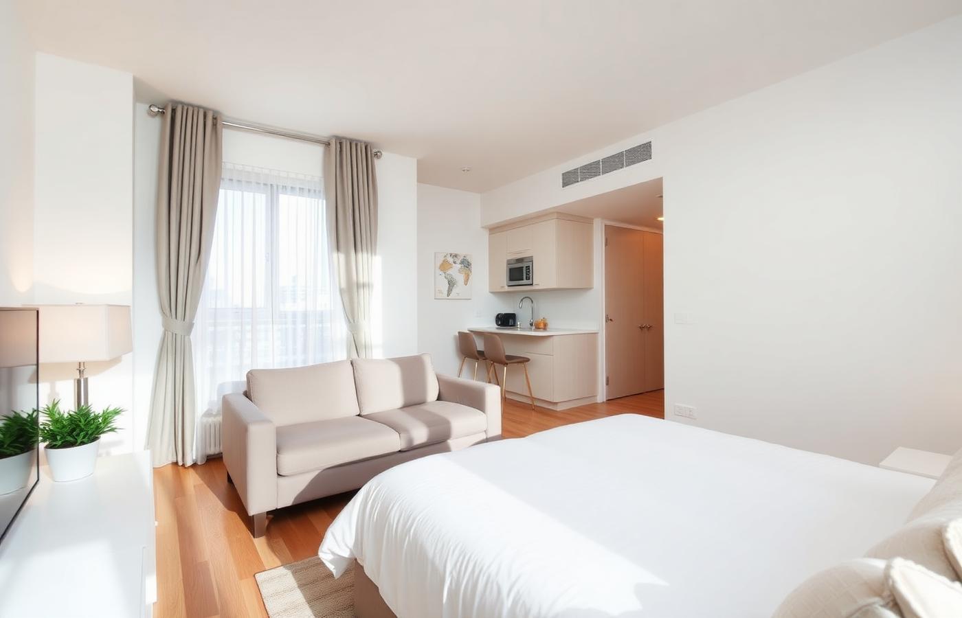 Fresh linens folded for a short-term rental turnover